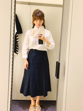 「アイテム（イヤリング（片耳用）、イエロー系）」を使った、rina_Kさん（レディース・160cm）の夏コーディネート