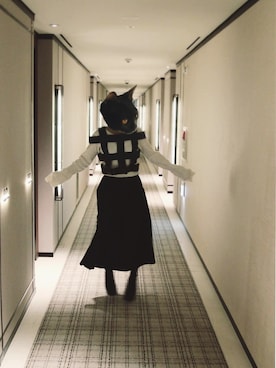 「Yohji Yamamoto（ヨウジヤマモト）のアイテム（ニット/セーター）」を使った、WOEISMEさん（レディース・157cm）の夏コーディネート