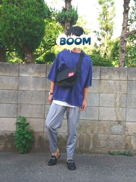 「STUDIOUS（ステュディオス）のアイテム（サンダル）」を使った、ゆっきーさん（メンズ・175cm）の夏コーディネート