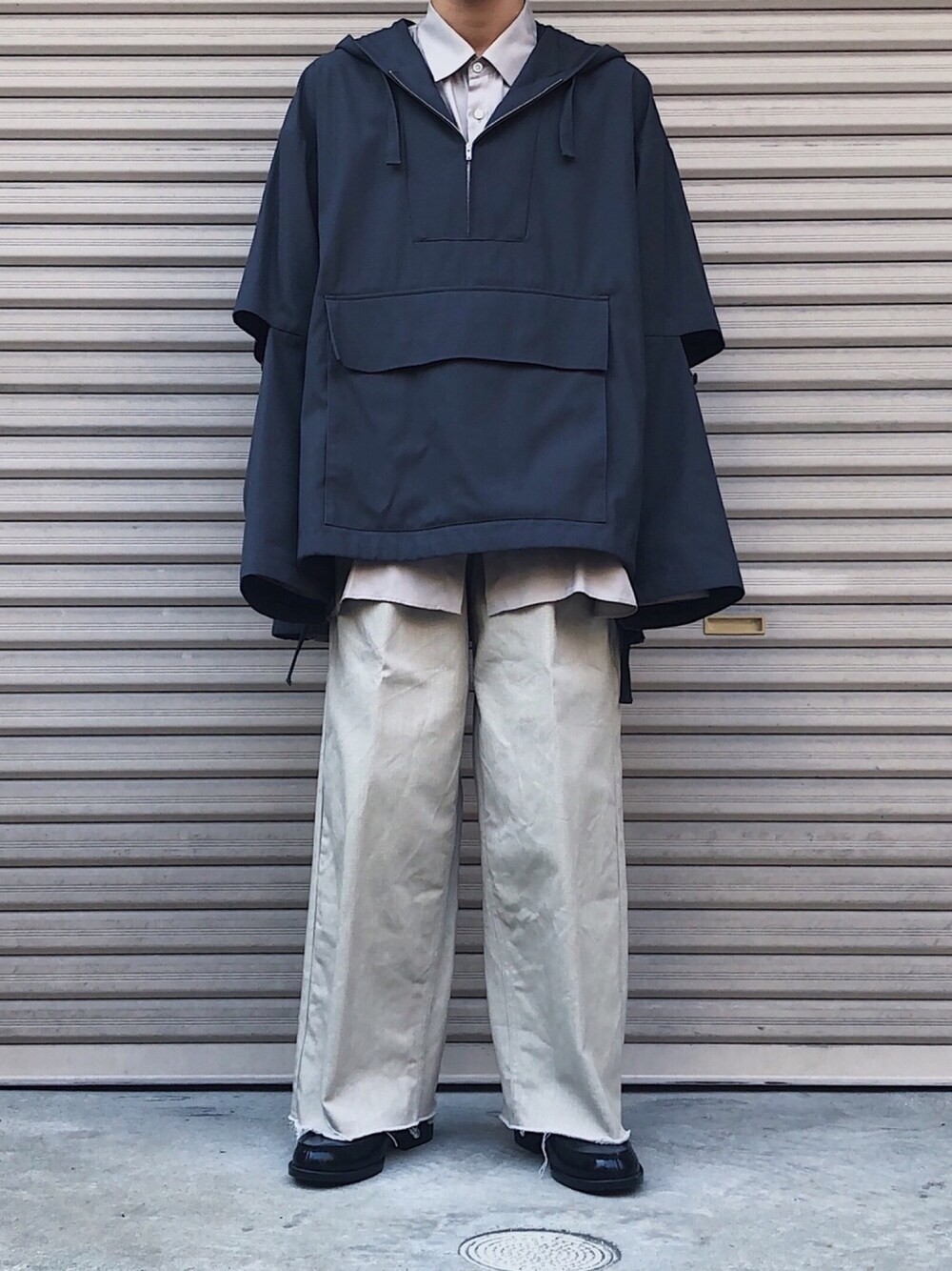 「カジュアル、シンプル、きれいめカジュアル、キレイめ、ootd、高校生、低身長、春コーデ」｜「steinのアイテム（その他アウター、グレー系）」を使った、tatuyaさん（メンズ・165cm）の冬コーディネートの1枚目の写真