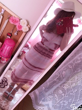 「夢展望（ユメテンボウ）のアイテム（帽子）」を使った、yunさん（レディース・155cm）の夏コーディネート