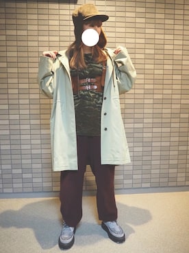 「古着女子」｜「アイテム（トレンチコート）」を使った、sachi♡さん（レディース・162cm）の冬コーディネート