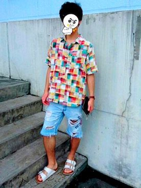 「Paul Smith（ポールスミス）のアイテム（財布）」を使った、ooitmkさん（メンズ・168cm）の夏コーディネート