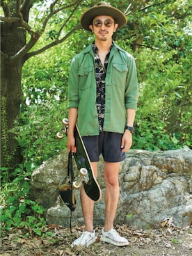 「BEAUTY&YOUTH UNITED ARROWS（ビューティーアンドユースユナイテッドアローズ）の＜G-SHOCK＞ DW-D5600P-1JF/腕時計（アナログ腕時計）」を使った、Souさん（メンズ・165cm）の夏コーディネート