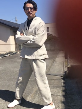 「JOURNAL STANDARD relume（ジャーナルスタンダード　レリューム）のアイテム（ノーカラージャケット）」を使った、Souさん（メンズ・166cm）の春コーディネート