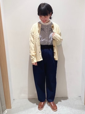 「POU DOU DOU（プードゥドゥ）のアイテム（その他パンツ）」を使った、wakitaさん（レディース・155cm）の冬コーディネート