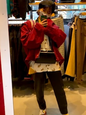 「JEANASIS（ジーナシス）のアイテム（ハンチング/ベレー帽）」を使った、ちはさん（レディース・159cm）の冬コーディネート