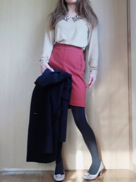 「courreges（クレージュ）のアイテム（ジャケット/アウター）」を使った、Ikuさん（レディース・158cm）の冬コーディネート