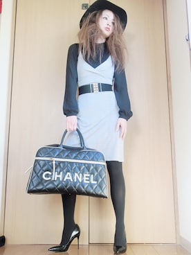 「アイテム（ワンピース/ドレス、シルバー系）」を使った、Ikuさん（レディース・158cm）の春コーディネート