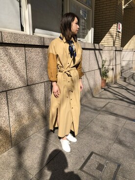 「unfil」｜「アイテム（シャツワンピース）」を使った、KANEさん（レディース・160cm）の冬コーディネート