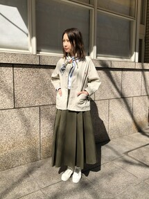 ダントン DANTON ロングスカート コットン ウール DANTON（ダントン）の「【DANTON】タックロングスカート WOMEN