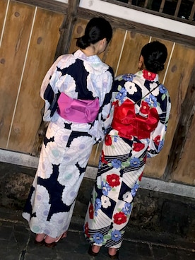 「花火」｜「アイテム（浴衣）」を使った、minaさん（レディース・167cm）の夏コーディネート