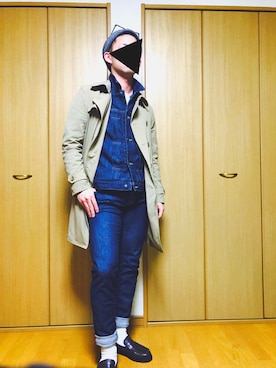 「COMME　CA COMMUNE（コムサコミューン）のアイテム（ニットキャップ/ビーニー）」を使った、y ponさん（メンズ・173cm）の冬コーディネート