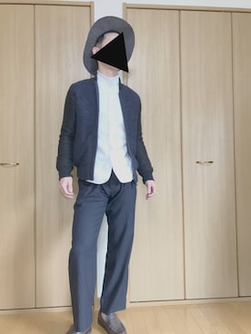 「COMME　CA COMMUNE（コムサコミューン）のアイテム（ブルゾン）」を使った、y ponさん（メンズ・173cm）の冬コーディネート