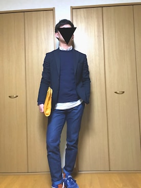 「COMME　CA COMMUNE（コムサコミューン）のアイテム（テーラードジャケット）」を使った、y ponさん（メンズ・173cm）の冬コーディネート