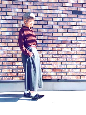 「ハイトーンカラー」｜「アイテム（ハンチング/ベレー帽）」を使った、ゆりぱんさん（レディース・153cm）の冬コーディネート