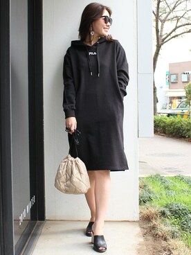 Fila Mercuryduo別注 裏毛パーカーロングワンピースを使ったコーディネート一覧 Wear