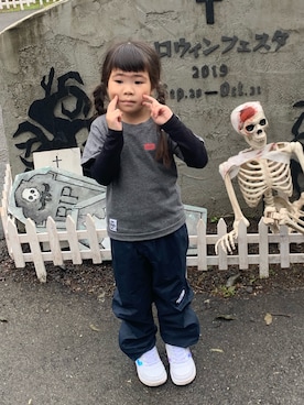 「CHUMS（チャムス）のアイテム（トップス）」を使った、anさん（キッズ・110cm）の秋コーディネート