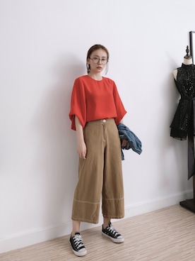 「OUTSTANDING（アウトスタンディング）のアイテム」を使った、adaJさん（レディース・164cm）の夏コーディネート