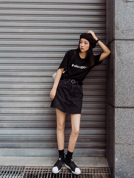 「アイテム（ボディバッグ/ウエストポーチ、シルバー系）」を使った、adaJさん（レディース・164cm）の夏コーディネート