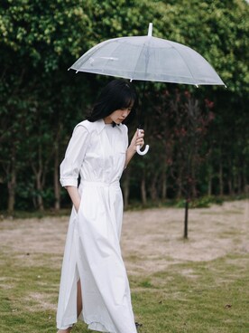「日系极简」｜「アイテム（シャツワンピース）」を使った、adaJさん（レディース・164cm）の春コーディネート