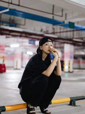 「盐系风格」｜「アイテム（スラックス）」を使った、adaJさん（レディース・164cm）の夏コーディネート