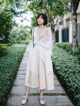 「H&M（エイチ・アンド・エム）のアイテム（タンクトップ）」を使った、adaJさん（レディース・164cm）の夏コーディネート
