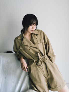 「休闲」｜「アイテム（オールインワン・サロペット）」を使った、adaJさん（レディース・164cm）の秋コーディネート