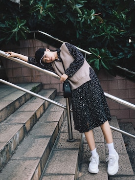 「休闲」｜「アイテム（シャツワンピース）」を使った、adaJさん（レディース・164cm）の秋コーディネート