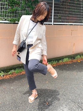 「DONOBAN（ドノバン）のアイテム（テーラードジャケット）」を使った、ringofriruさん（レディース・158cm）の夏コーディネート