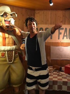 「HAMNETT（ハムネット）のアイテム（パーカー）」を使った、やすおまるさん（メンズ・166cm）の夏コーディネート