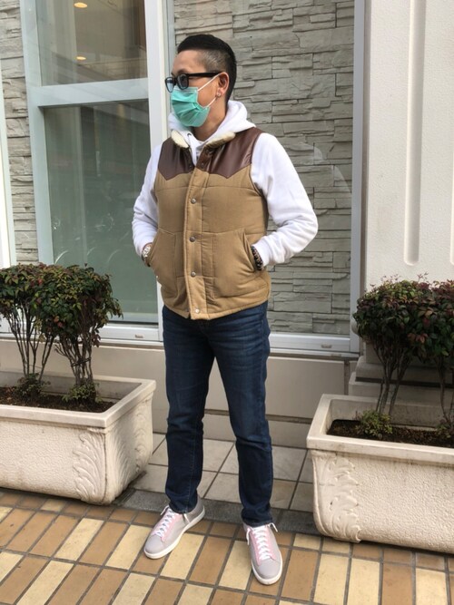 しんのすけ Jiggys Shopのダウンベストを使ったコーディネート Wear しんのすけ Jiggys Shopのダウンベストを使ったコーディネート Wear