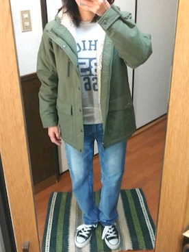 「upper hights」｜「アイテム（ブルゾン）」を使った、ms.kmさん（レディース・154cm）の冬コーディネート