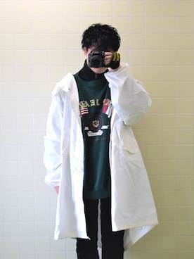 「EXPRESS（エクスプレス）のアイテム（スウェット）」を使った、まさてるさん（メンズ・170cm）の冬コーディネート