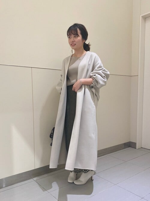 【美品】NOBLE ノーブル　リバーパフガウンコート　ロングコート Noble（ノーブル）｜ノーカラーコート一覧 - WEAR