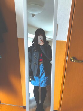「アイテム（ダッフルコート）」を使った、juさん（レディース・150cm）の冬コーディネート