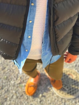 「patagonia（パタゴニア）のアイテム（ダウンジャケット/コート、ブラック系）」を使った、ナカヤマさんさん（メンズ）の冬コーディネート