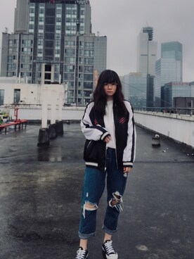 「天台」｜aichi果冻さん（レディース・159cm）の春コーディネート