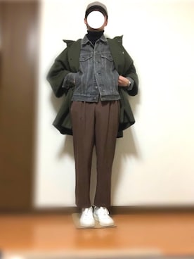 「BOBSON（ボブソン）のアイテム（ジャケット/アウター）」を使った、チビ屋さん（メンズ・162cm）の冬コーディネート