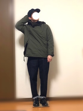 「CAL O LINE（キャルオーライン）のアイテム（その他アウター）」を使った、チビ屋さん（メンズ・162cm）の冬コーディネート