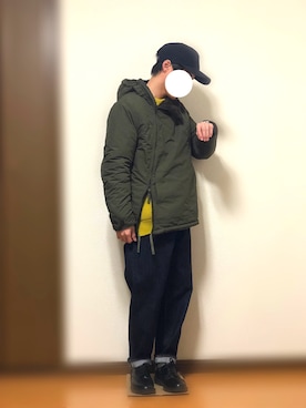 「CAL O LINE（キャルオーライン）のアイテム（その他アウター）」を使った、チビ屋さん（メンズ・162cm）の冬コーディネート