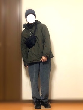 「CAL O LINE（キャルオーライン）のアイテム（その他アウター）」を使った、チビ屋さん（メンズ・162cm）の冬コーディネート