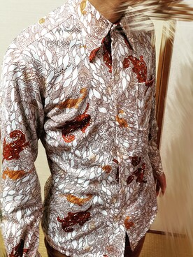 「usedの70s vintage 柄シャツ（ジャケット/アウター、ホワイト系）」を使った、たくとーさん（メンズ）の秋コーディネート