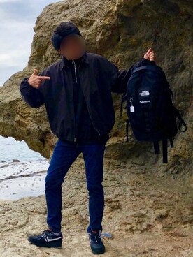 「GU（ジーユー）の（GU）スキニーフィットジーンズ（MEN ⁄ ジーンズ）」を使った、kazumaさん（メンズ・181cm）の冬コーディネート