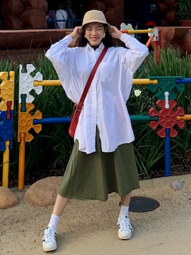 「summer」｜「アイテム（メッセンジャーバッグ）」を使った、nansze.loさん（レディース・165cm）の春コーディネート