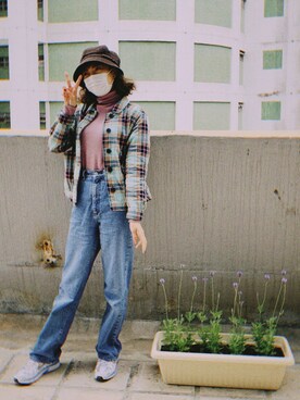 「MONKI（モンキ）のアイテム（ジャケット/アウター）」を使った、nansze.loさん（レディース・165cm）の冬コーディネート