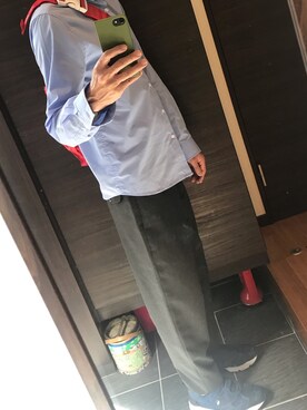「COMME des GARCONS HOMME DEUX（コムデギャルソンオムドゥ）のアイテム（スラックス）」を使った、seigenさん（メンズ・179cm）の秋コーディネート