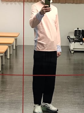 「COMME des GARCONS HOMME DEUX（コムデギャルソンオムドゥ）のアイテム（スラックス）」を使った、seigenさん（メンズ・179cm）の春コーディネート