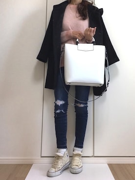 「ハイカット」｜「アイテム（その他アウター）」を使った、すずこさん（レディース・158cm）の冬コーディネート