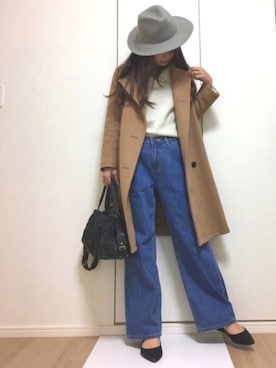 「theory（セオリー）のアイテム（バッグ）」を使った、すずこさん（レディース・158cm）の冬コーディネート